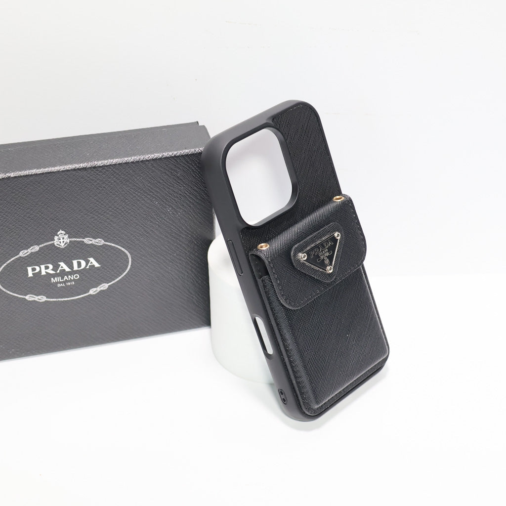 Prada Card Holder Phone Case For 12-16 Pro Max Plus