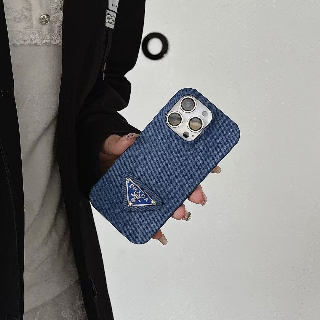 Pr Iphone Case Denim Fabric For 12-16 Pro Max Plus