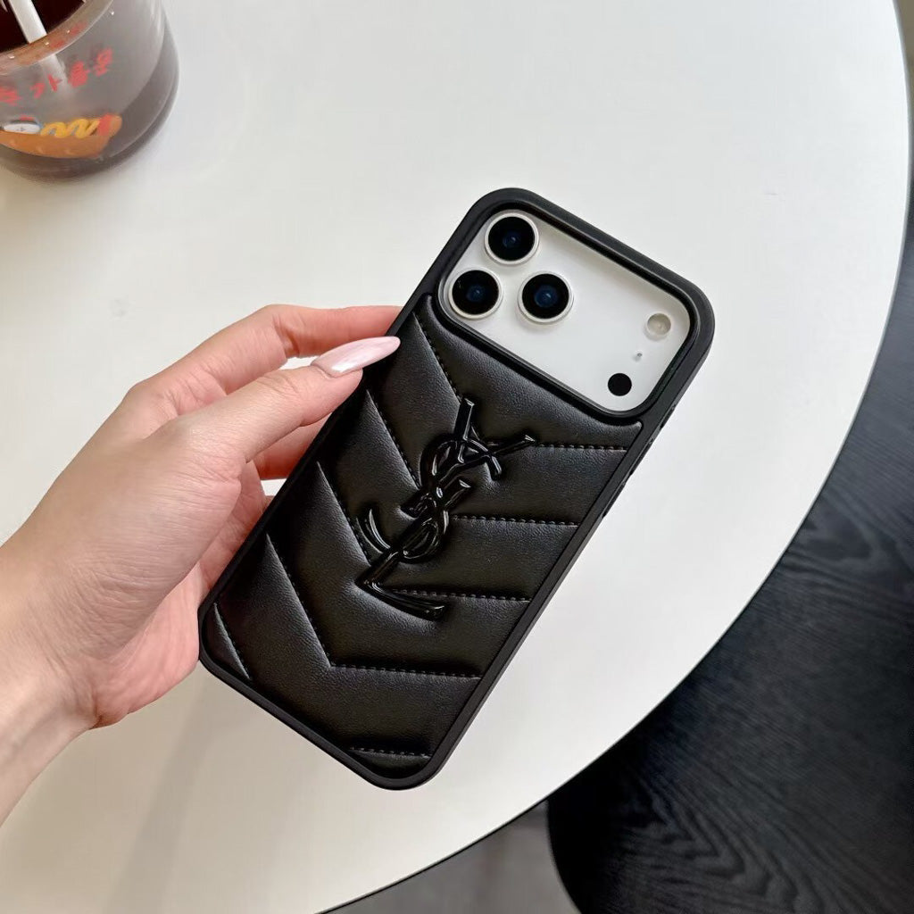 Sl Iphone Case Plain Leather For 13-17 / Pro / Pro Max