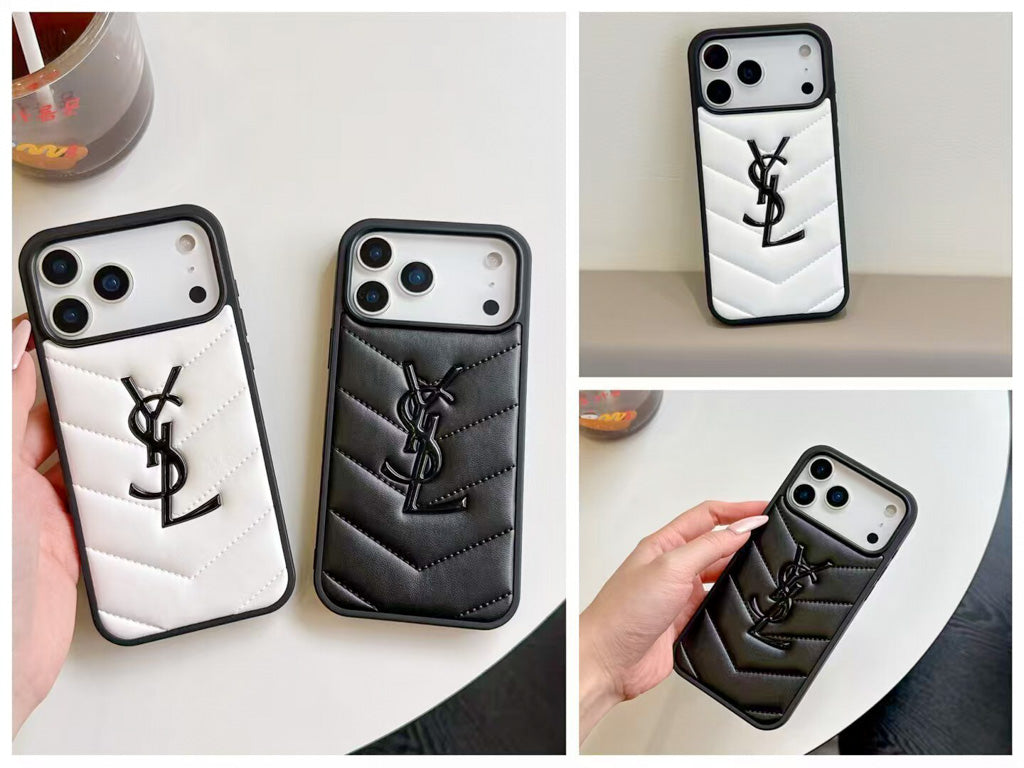 Sl Iphone Case Plain Leather For 13-17 / Pro / Pro Max