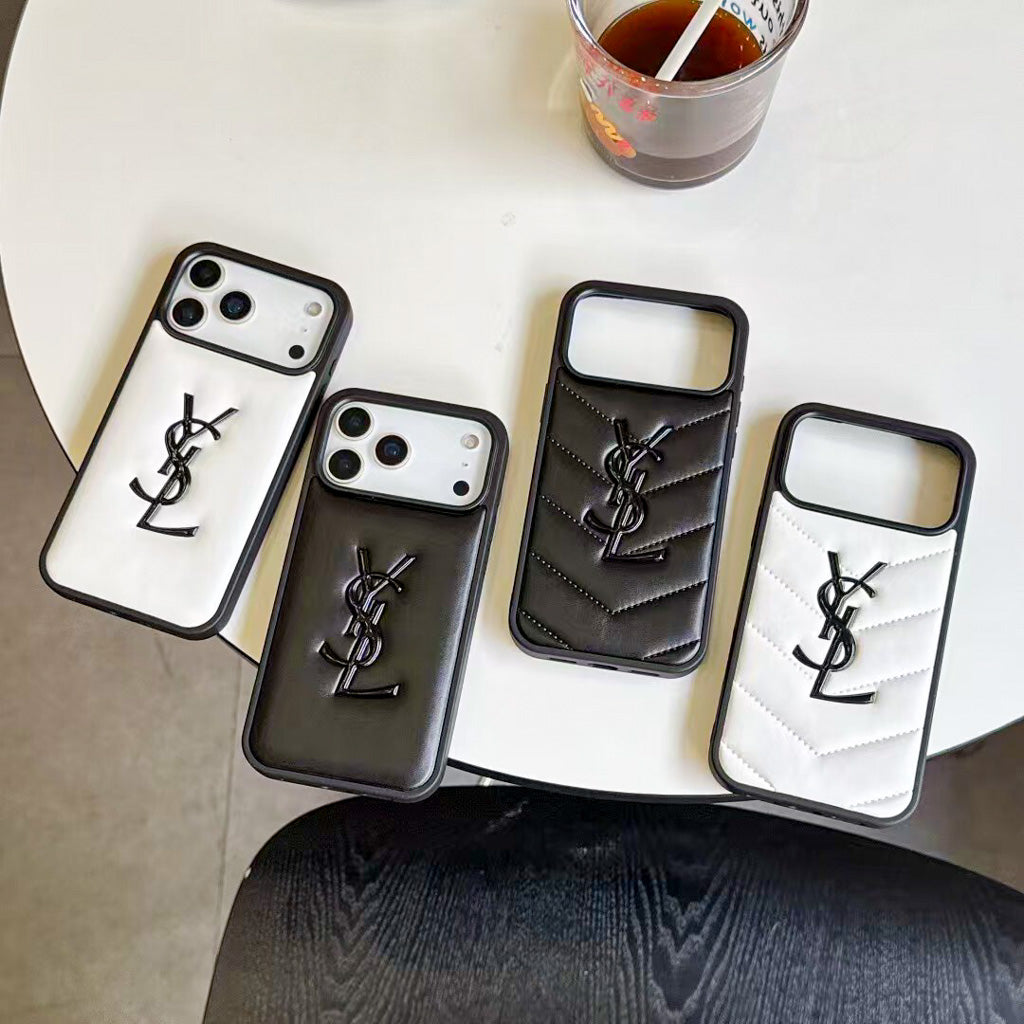 Sl Iphone Case Plain Leather For 13-17 / Pro / Pro Max