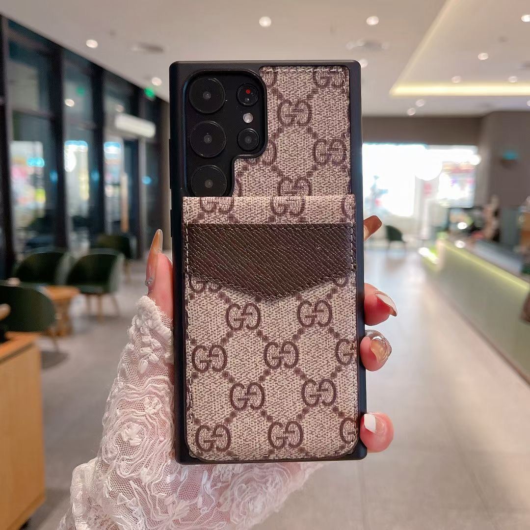 Samsung Louis Vuitton Phone Case Wallet For S22 23 24 25 26 Plus Ultra Folding Cart Slot
