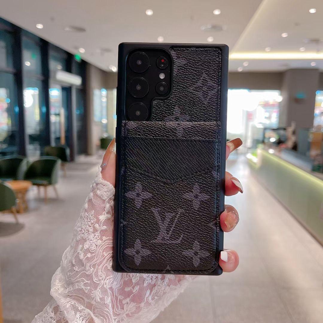 Samsung Louis Vuitton Phone Case Wallet For S22 23 24 25 26 Plus Ultra Folding Cart Slot