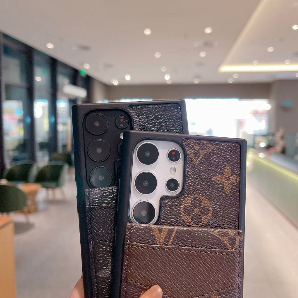 Samsung Louis Vuitton Phone Case Wallet For S22 23 24 25 26 Plus Ultra Folding Cart Slot