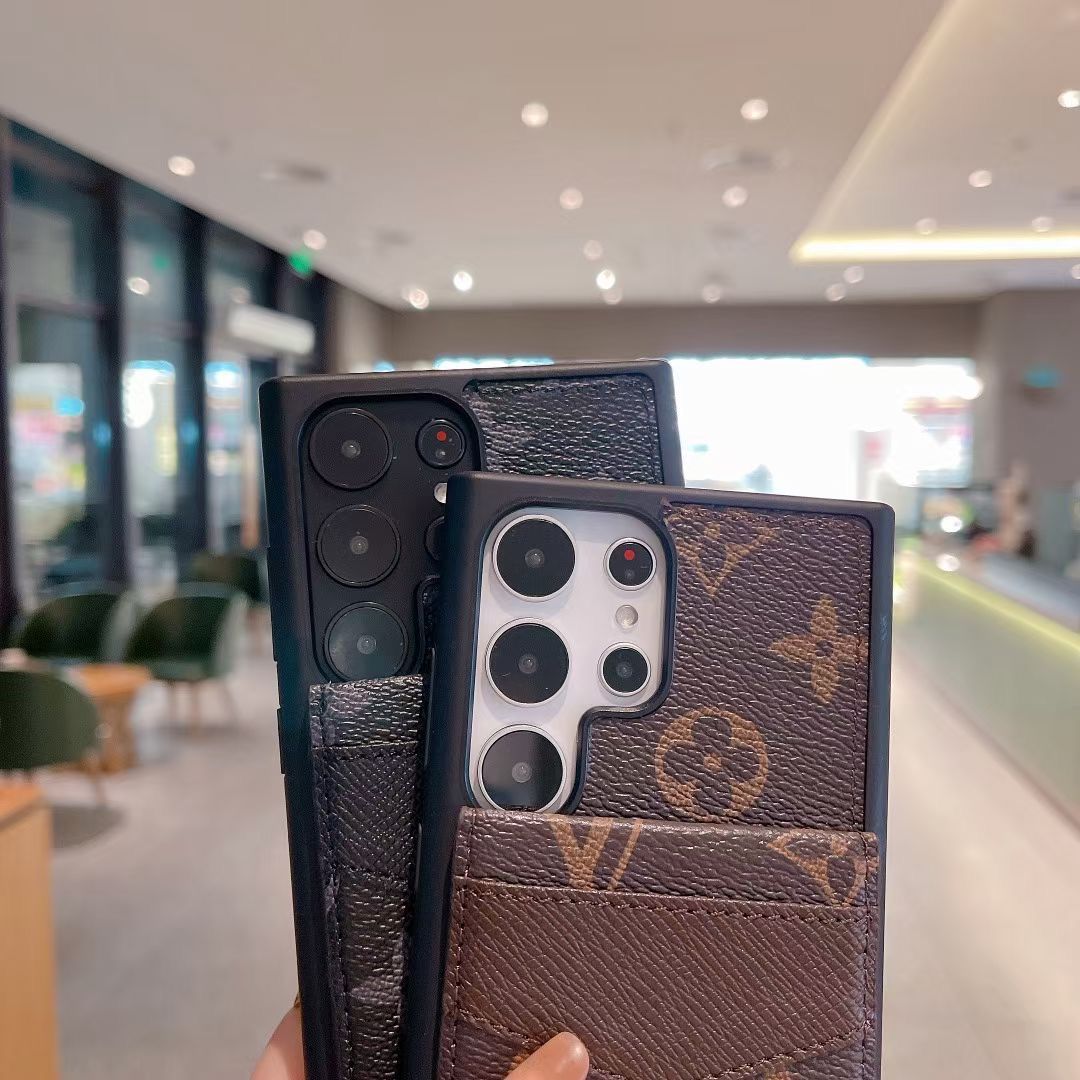 Samsung Louis Vuitton Phone Case Wallet For S22 23 24 25 26 Plus Ultra Folding Cart Slot