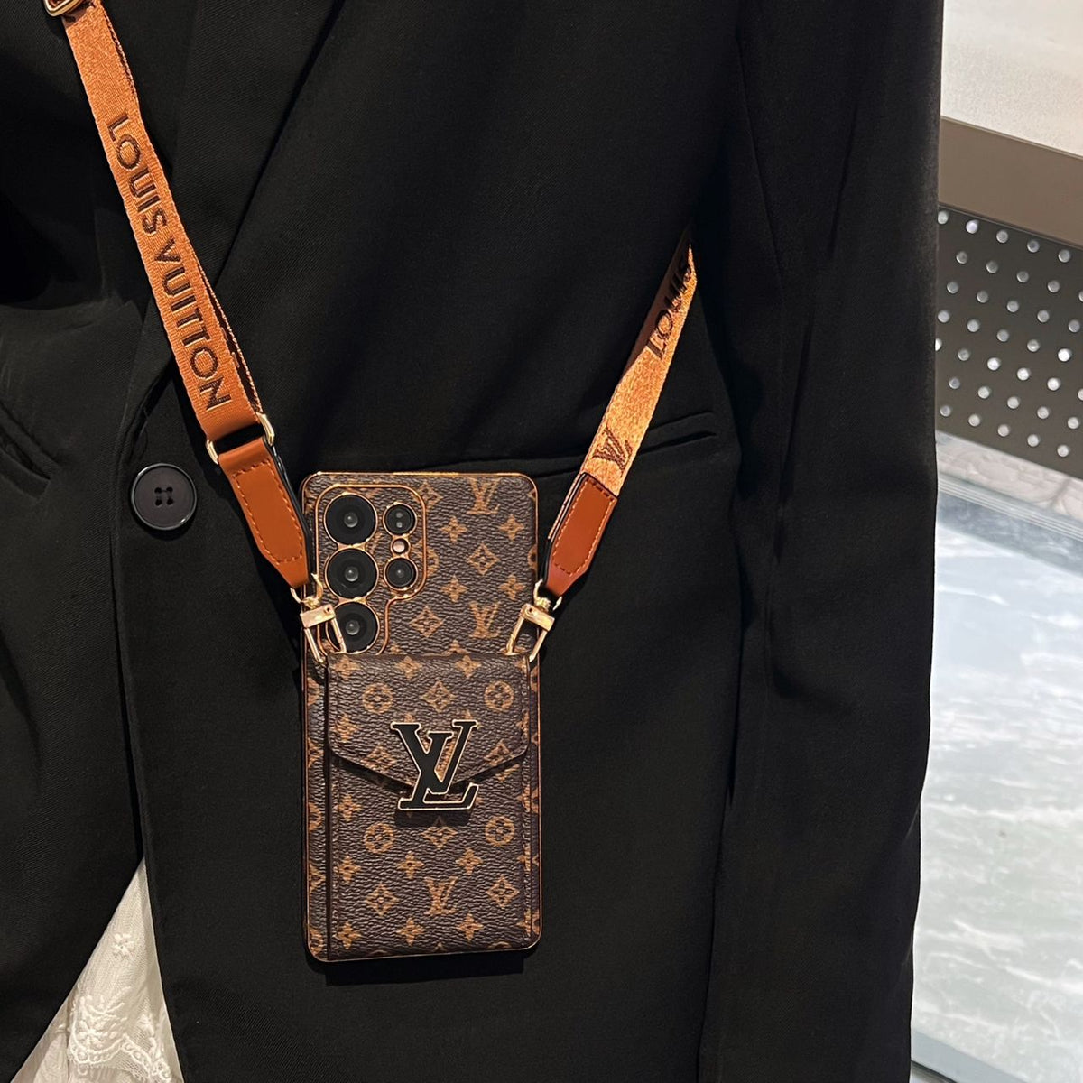 Crossbody Lv Card Holder Samsung Galaxy Phone Case S22-26 Ultra Plus