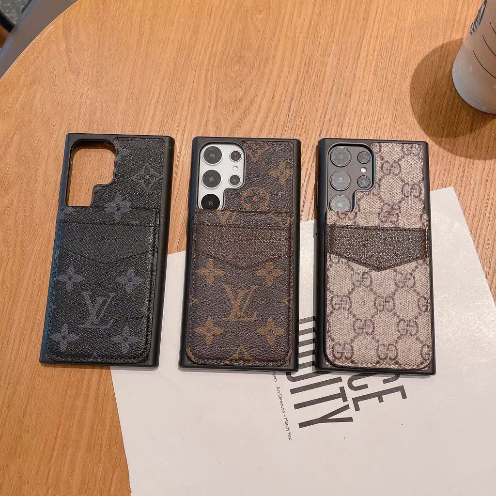 Samsung Louis Vuitton Phone Case Wallet For S22 23 24 25 26 Plus Ultra Folding Cart Slot