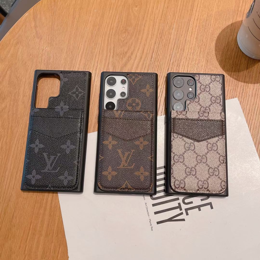 Samsung Louis Vuitton Phone Case Wallet For S22 23 24 25 26 Plus Ultra Folding Cart Slot