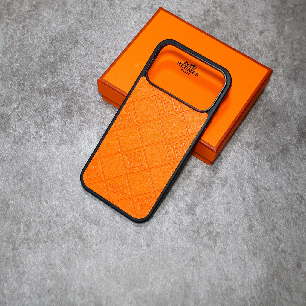 Stamped Leather H Iphone Case For 17 Series