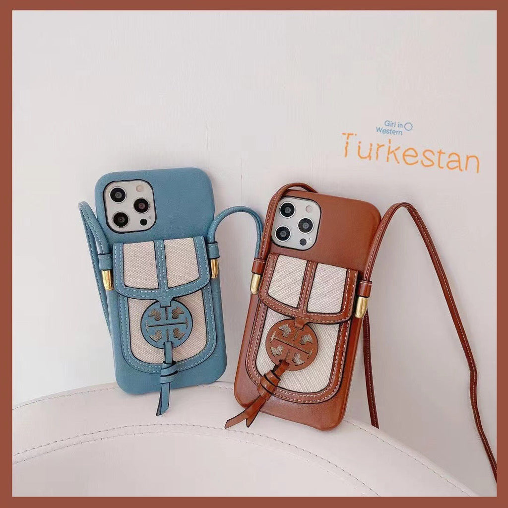 Designer Iphone Crossbody Case With Card Slot For Iphone 11 12 13 14 Pro Max / Series