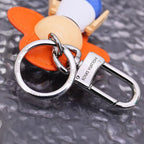 Close-up of Vivienne keychain ring and swivel clasp