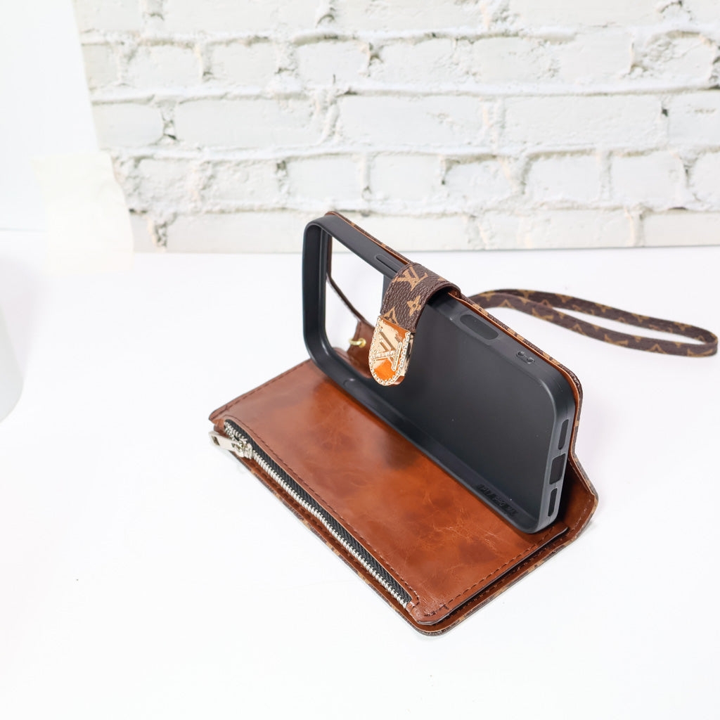 Zippered Lv Wallet Phone Case For Iphone 17 Series