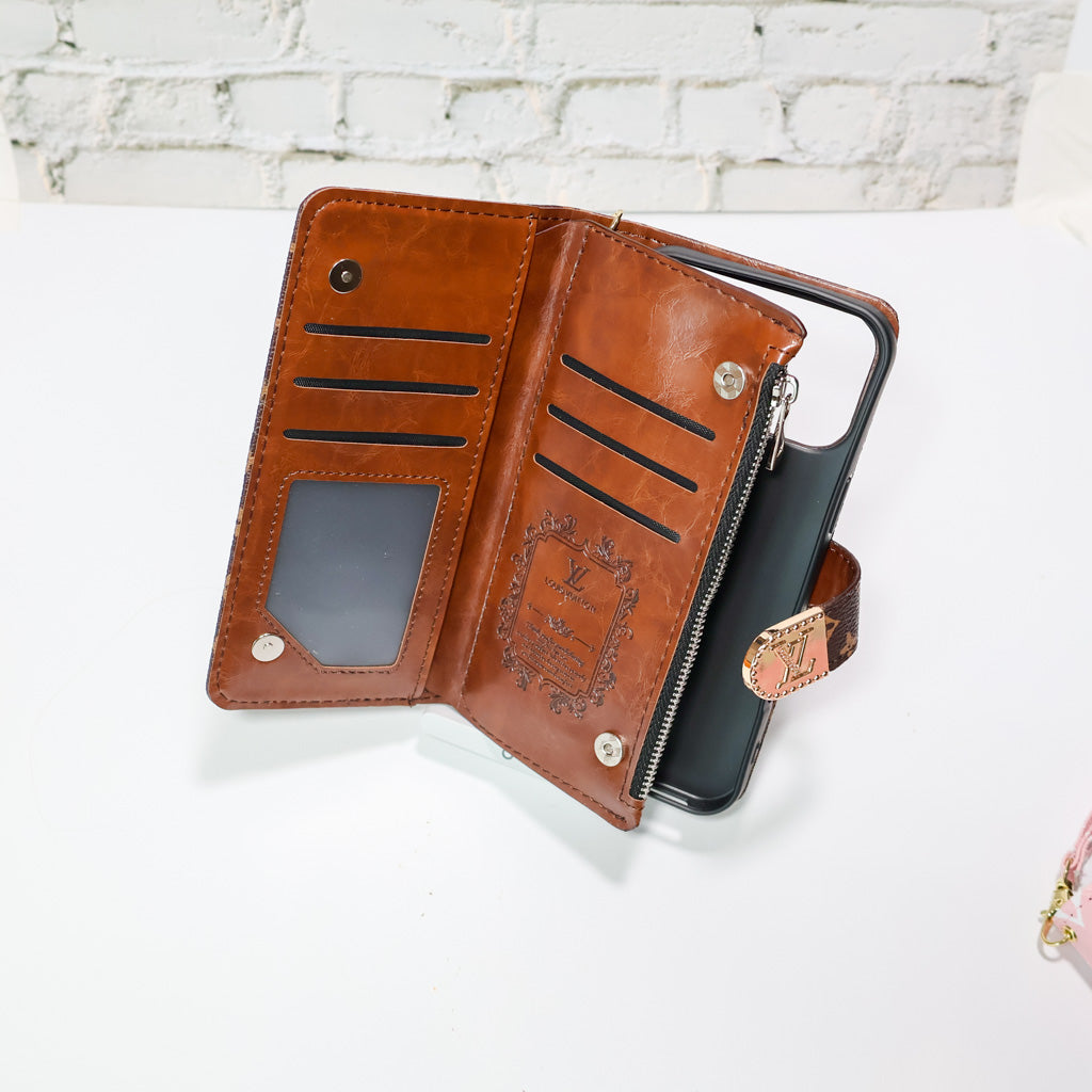 Zippered Lv Wallet Phone Case For Iphone 17 Series