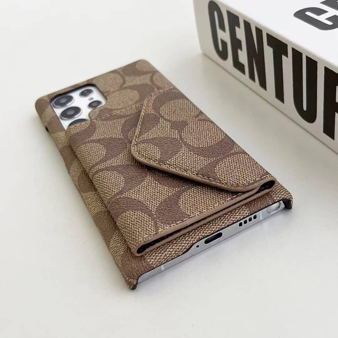 Coach Phone Case For Samsung Galaxy S21 22 23 24 25 Plus Ultra Card Slot
