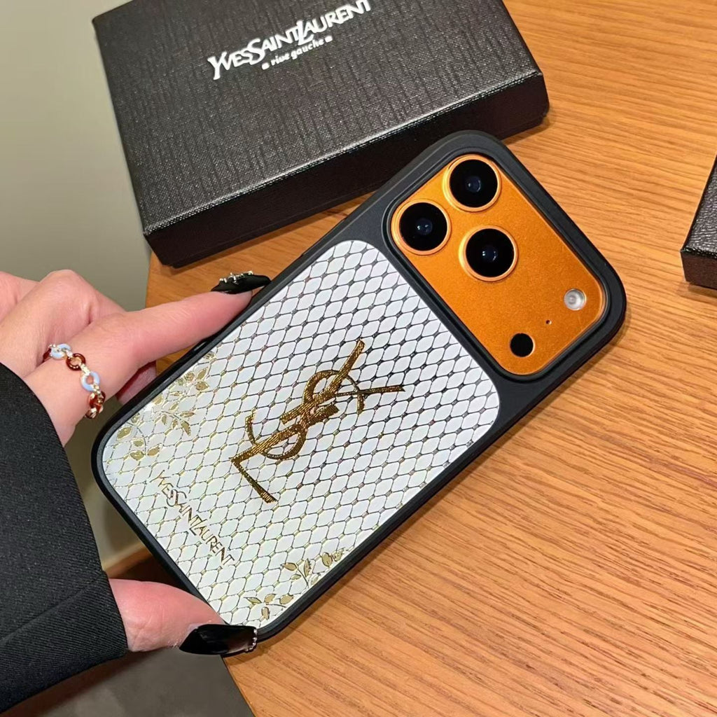 Ysl Phone Case Gilded Style For Iphone 14-17 / Pro / Pro Max