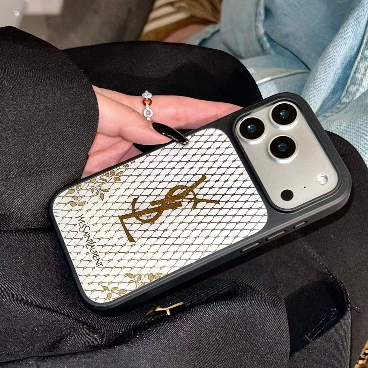 Ysl Phone Case Gilded Style For Iphone 14-17 / Pro / Pro Max