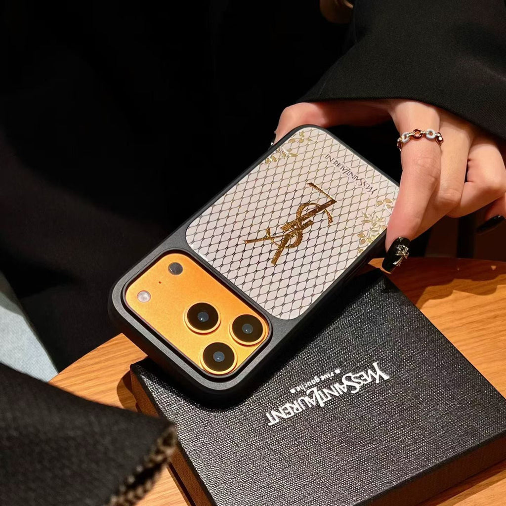 Ysl Phone Case Gilded Style For Iphone 14-17 / Pro / Pro Max
