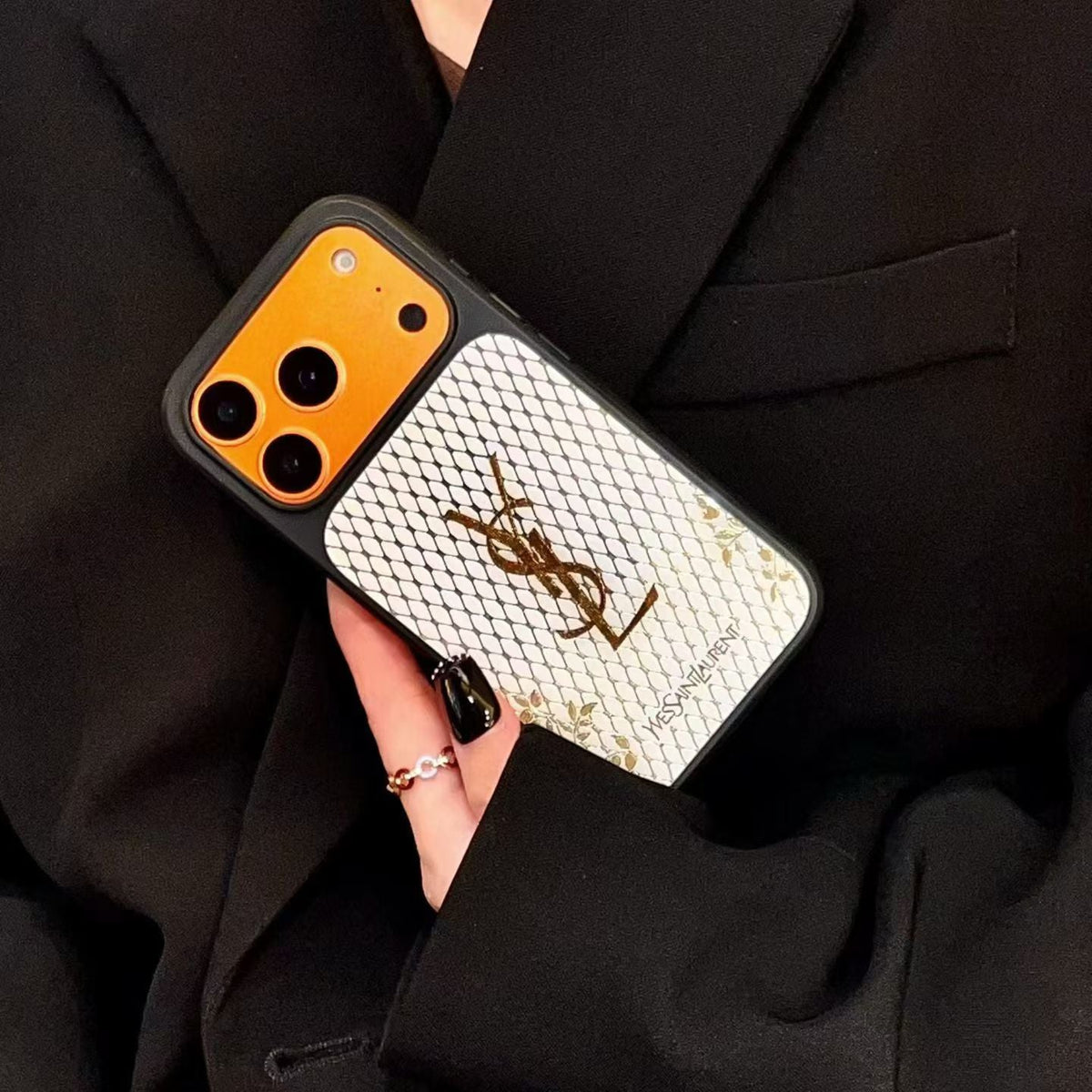 Ysl Phone Case Gilded Style For Iphone 14-17 / Pro / Pro Max