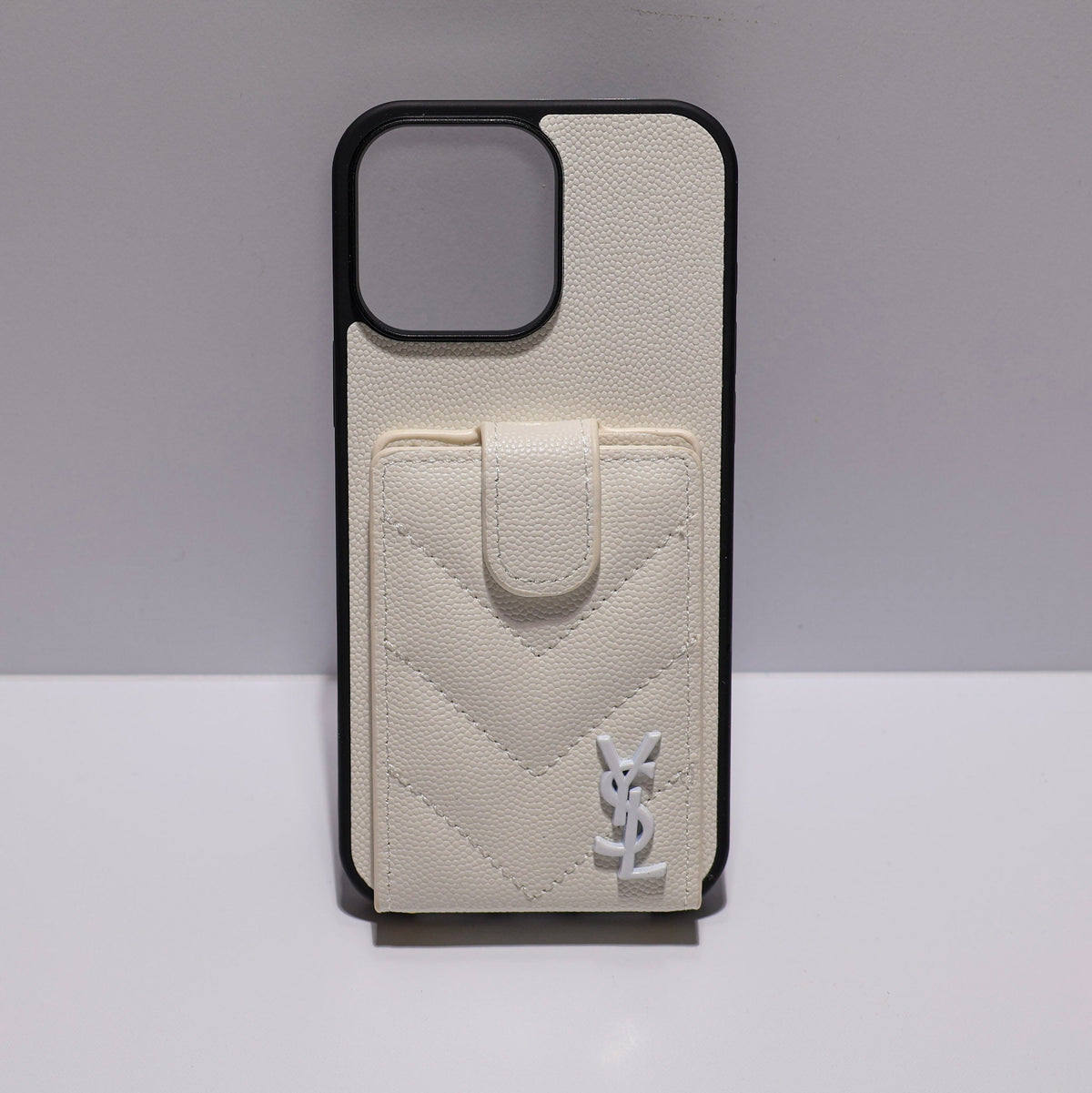 Iphone Case Ysl Leather Card Holder For 12 13 14 15 16 Pro Max Series