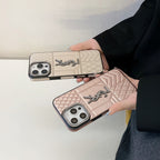Ysl Luxury Iphone Case Rhinestone For Iphone 12-16 Pro Max