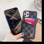 Duel Card Slot Leather Back Cover Case Iphone 11 12 13 14 15 16 Pro Max Plus