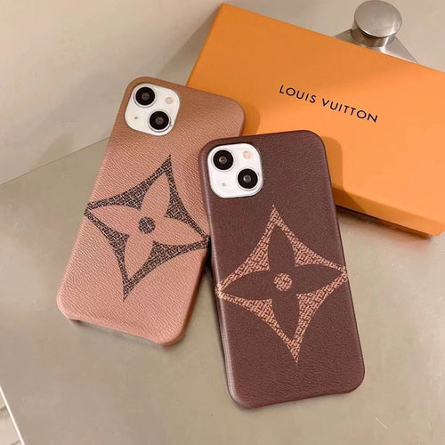 Brown Single Monogram Phone Case For Iphone 11 12 13 Pro Max