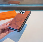 Plain Brown Leather Fashion Iphone Case 11 12 13 Pro Max