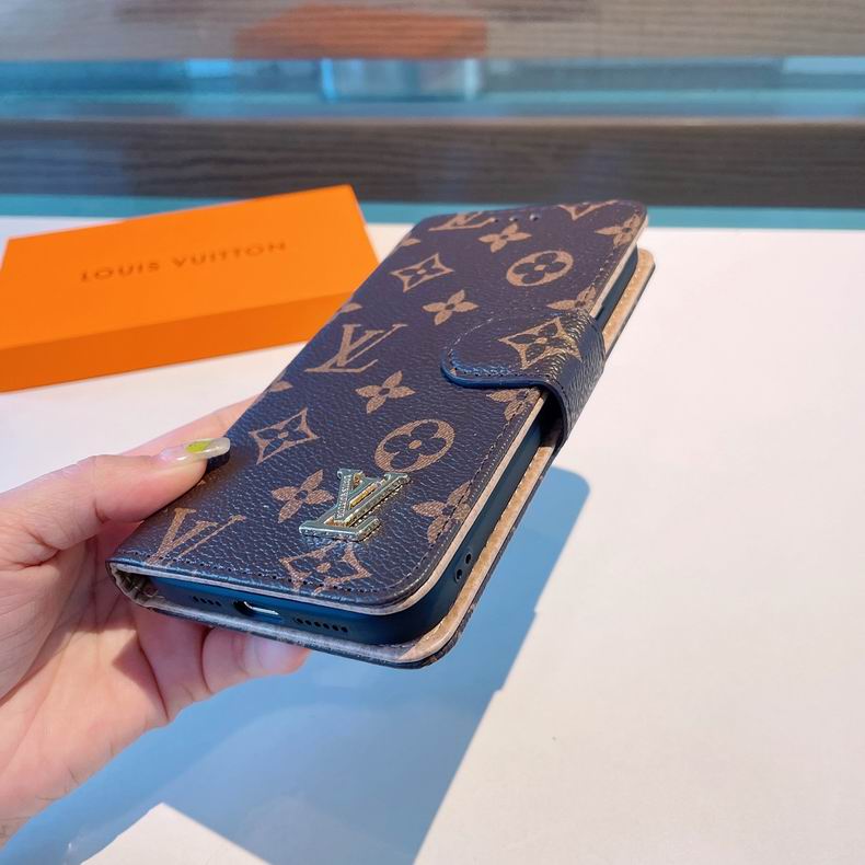 Louis Vuitton Phone Wallet Case For Iphone 11 12 13 14 15 16 Pro Max Plus Series / Brown L
