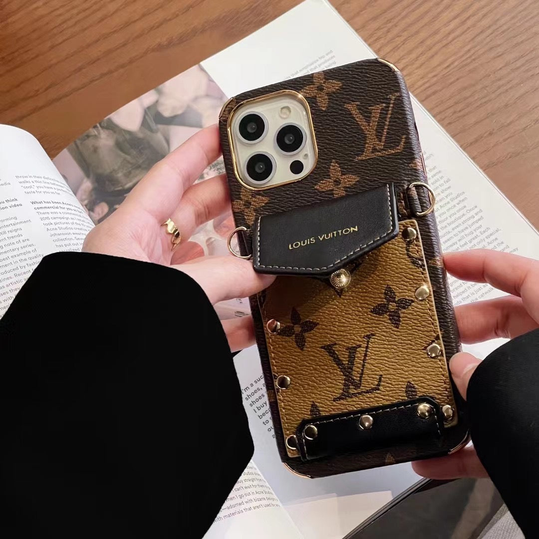 Lv Crossbody Phone Case Card Holder Wallet For Iphone 11 12 13 14 15 16 Pro Max Plus