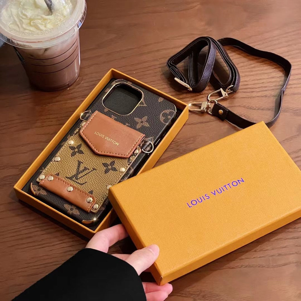 Lv Crossbody Phone Case Card Holder Wallet For Iphone 11 12 13 14 15 16 Pro Max Plus