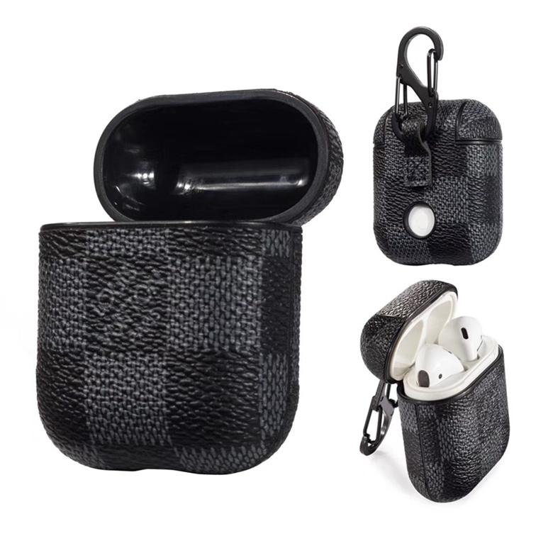 Black Checkered Airpods Case For 1-2 Generation