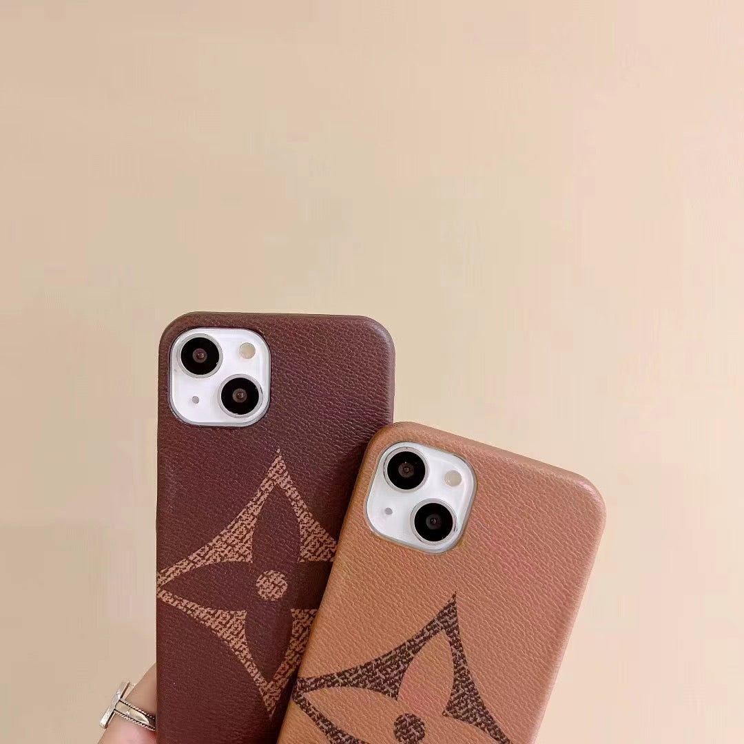 Brown Single Monogram Phone Case For Iphone 11 12 13 Pro Max