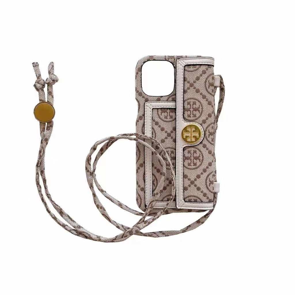 Tory Burch Cell Phone Case Leather Case For Iphone12 13 14 15 16 Pro Max