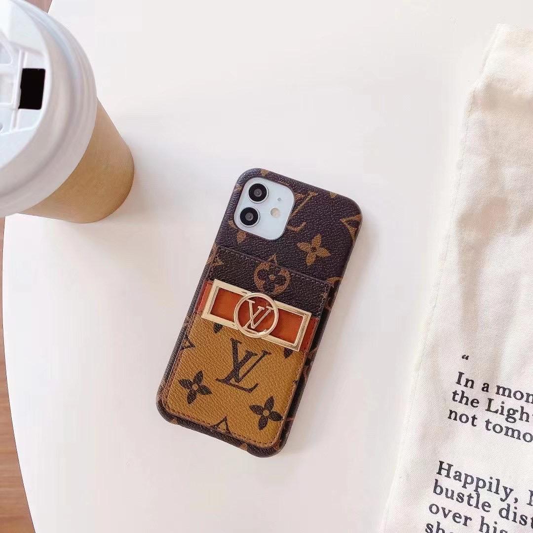 Monogram Leather Phone Case For Iphone 11 12 13 Pro Max