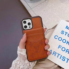 Plain Brown Leather Fashion Iphone Case 11 12 13 Pro Max