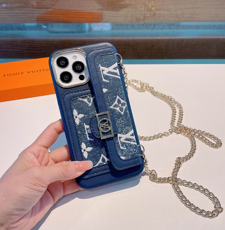 Blue Soft Texture Cross Body Case Iphone 11 12 13 Pro Max