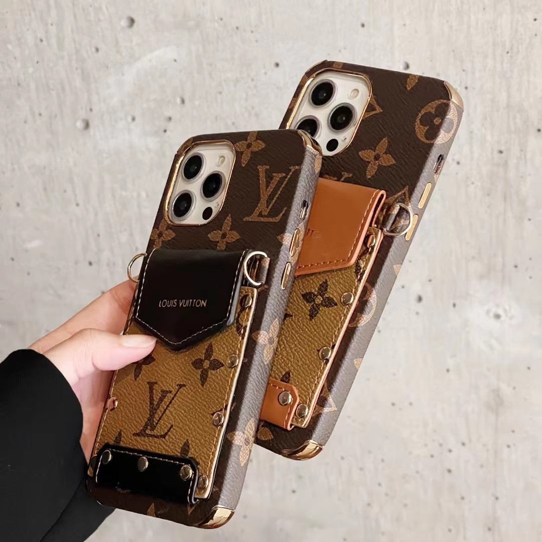 Lv Crossbody Phone Case Card Holder Wallet For Iphone 11 12 13 14 15 16 Pro Max Plus