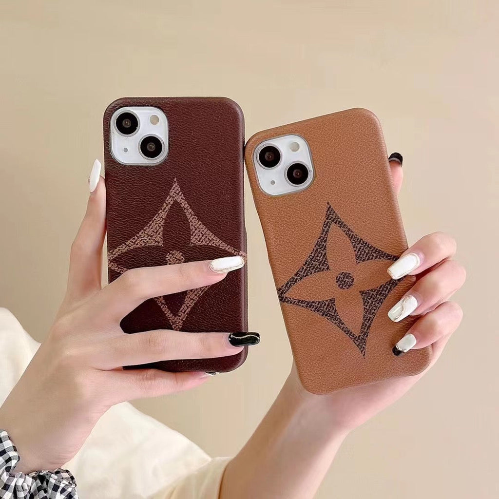 Brown Single Monogram Phone Case For Iphone 11 12 13 Pro Max