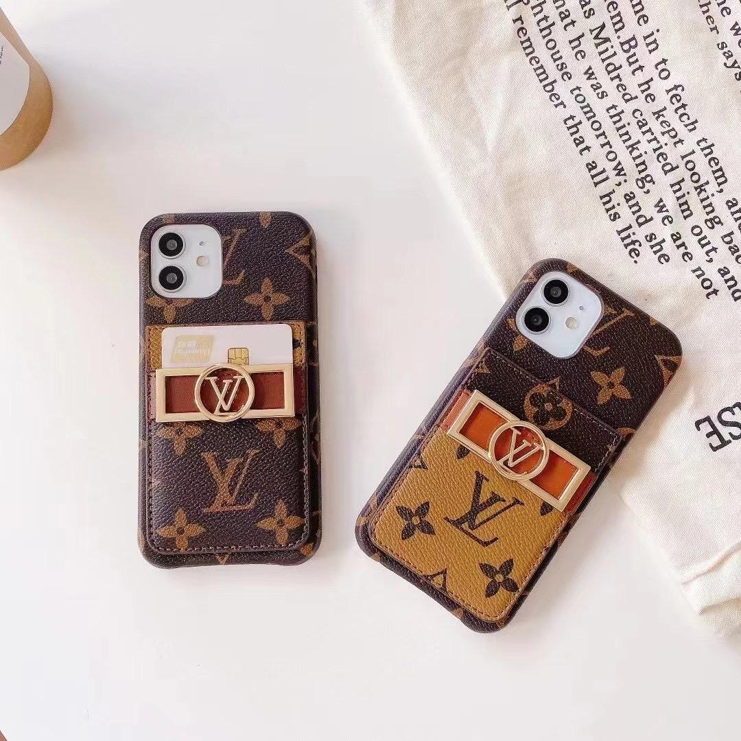 Monogram Leather Phone Case For Iphone 11 12 13 Pro Max