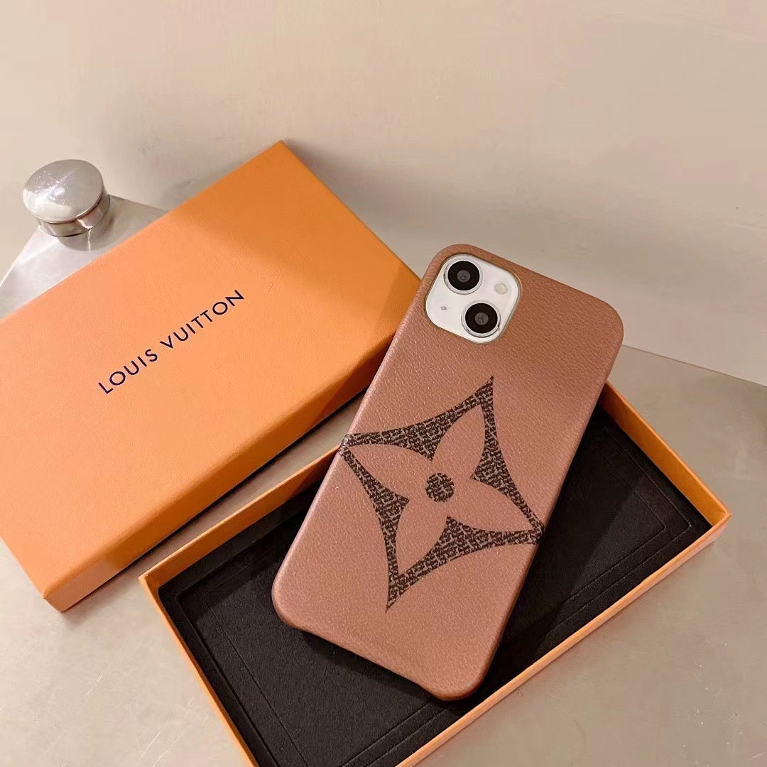 Brown Single Monogram Phone Case For Iphone 11 12 13 Pro Max