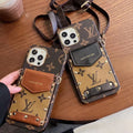 Lv Crossbody Phone Case Card Holder Wallet For Iphone 11 12 13 14 15 16 Pro Max Plus