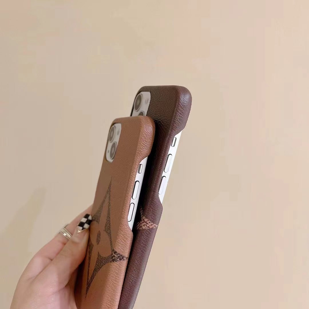 Brown Single Monogram Phone Case For Iphone 11 12 13 Pro Max