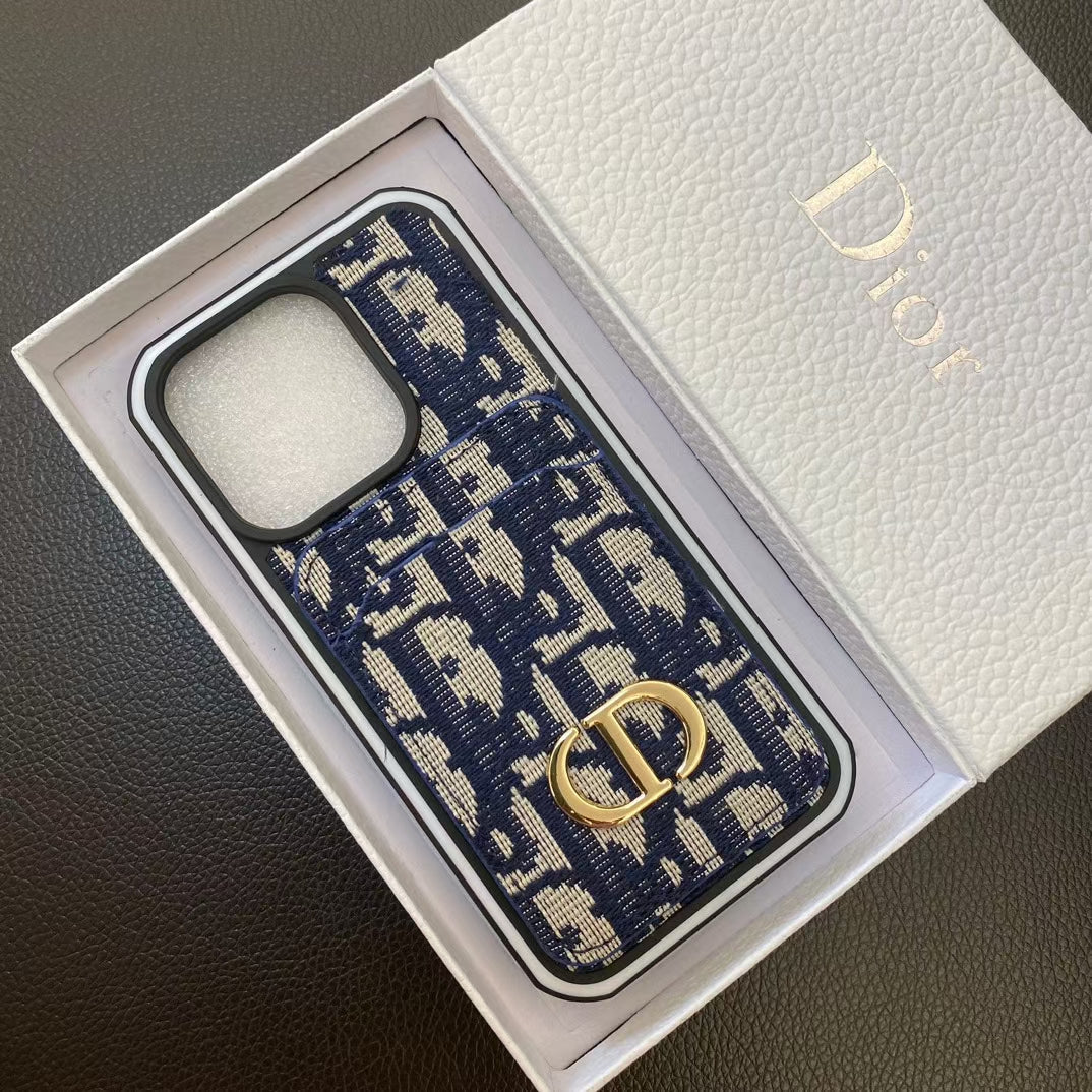 Dior Iphone Case Card Holder For 11 12 13 14 15 16 Pro Max Plus Series