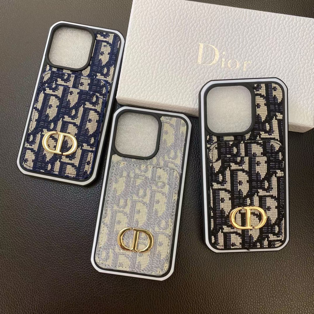 Dior Iphone Case Card Holder For 11 12 13 14 15 16 Pro Max Plus Series