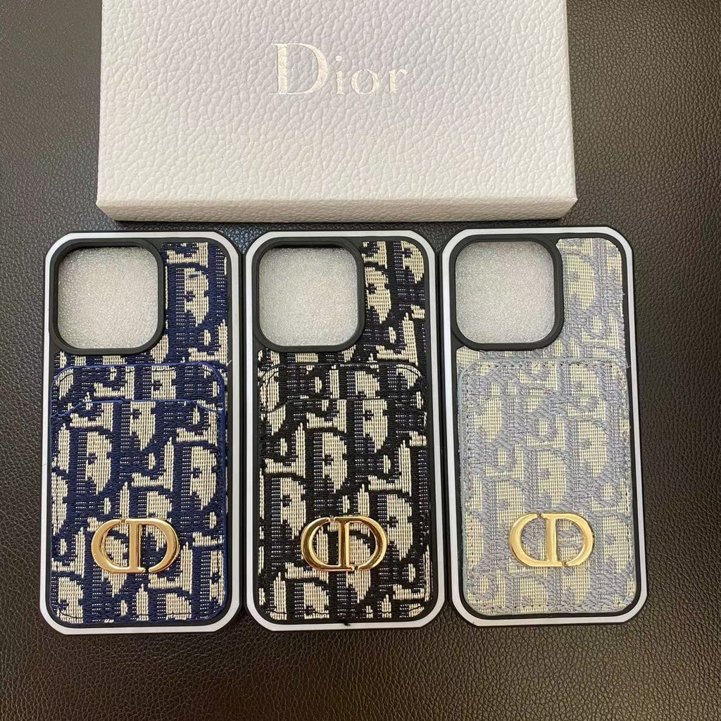 Dior Iphone Case Card Holder For 11 12 13 14 15 16 Pro Max Plus Series
