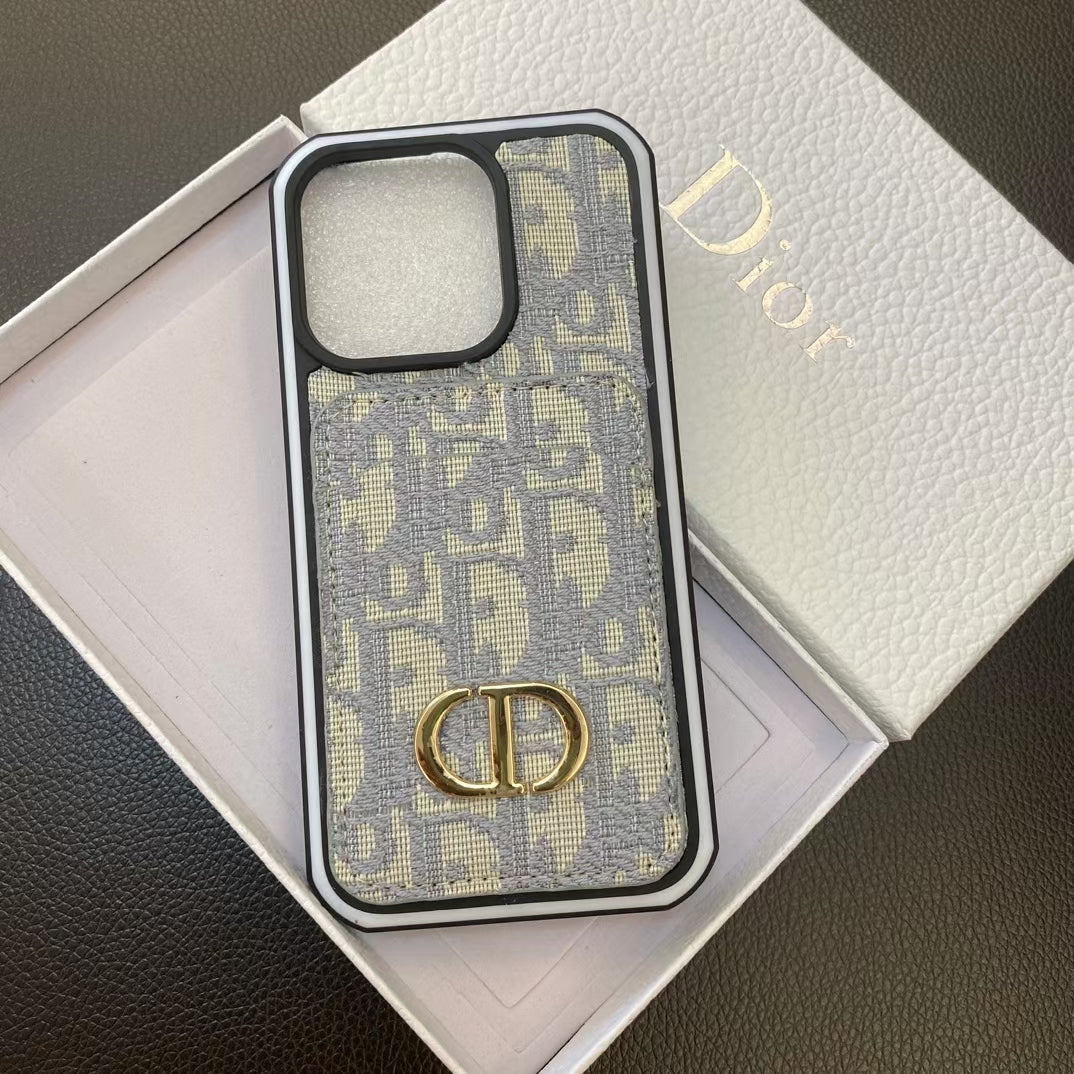 Dior Iphone Case Card Holder For 11 12 13 14 15 16 Pro Max Plus Series