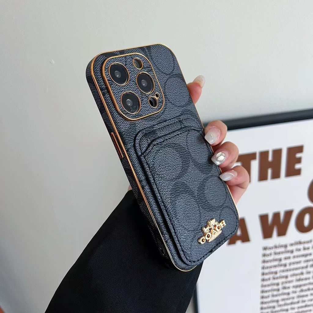 Luxury Coach Phone Case Card Slot For Iphone 11 12 13 14 15 16 Pro Max Plus