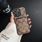 Luxury Coach Phone Case Card Slot For Iphone 11 12 13 14 15 16 Pro Max Plus