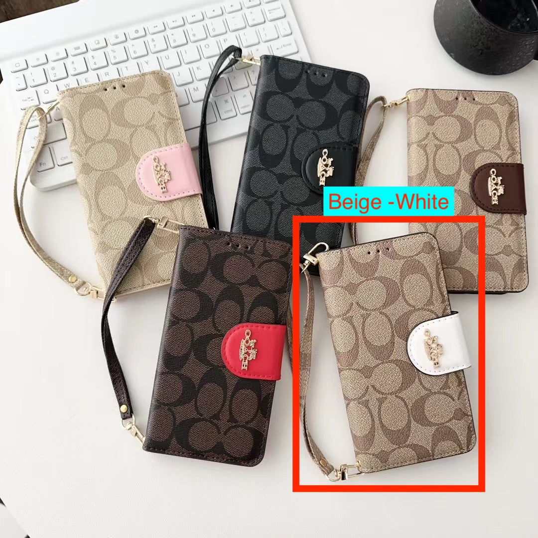 Designer Coach Phone Case Wallet Kickstand Style For Iphone 12 13 14 15 16 17 Pro Max Plus