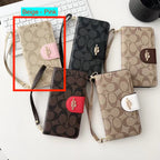 Designer Coach Phone Case Wallet Kickstand Style For Iphone 12 13 14 15 16 17 Pro Max Plus